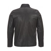  Open-Bottom Vintage Leather Jacket